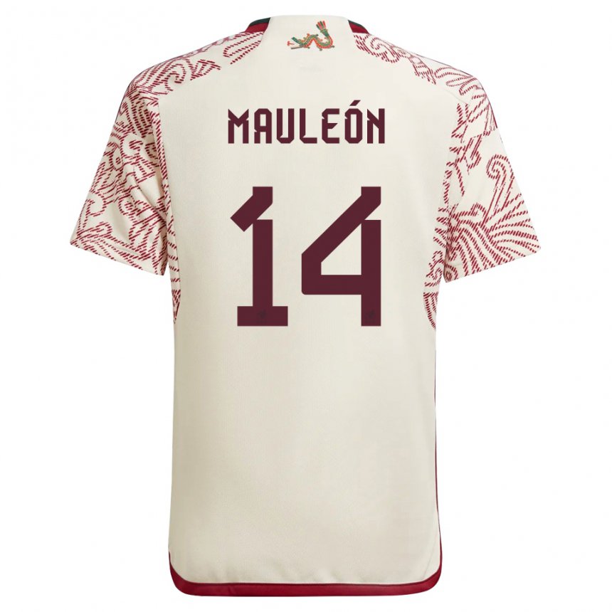 Damen Mexikanische Natalia Mauleon #14 Wunder Weiß Rot Auswärtstrikot Trikot 22-24 T-shirt Österreich