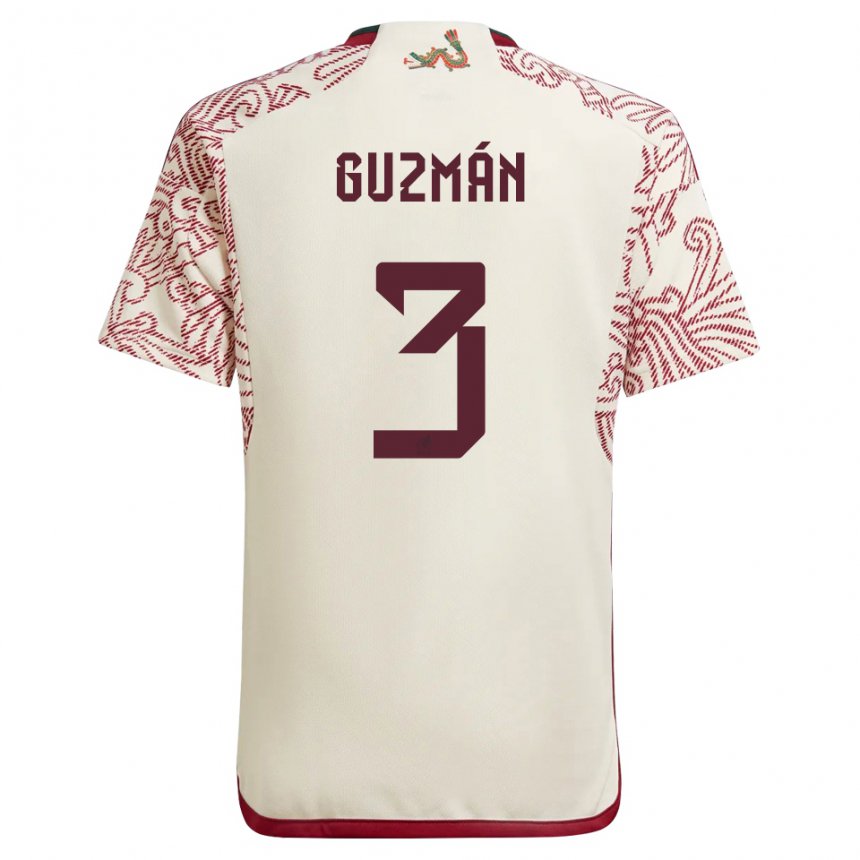 Damen Mexikanische Victor Guzman #3 Wunder Weiß Rot Auswärtstrikot Trikot 22-24 T-shirt Österreich