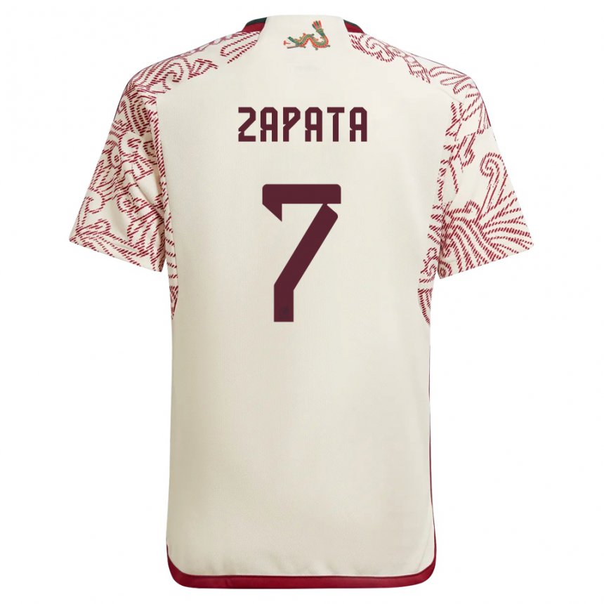 Damen Mexikanische Angel Zapata #7 Wunder Weiß Rot Auswärtstrikot Trikot 22-24 T-shirt Österreich