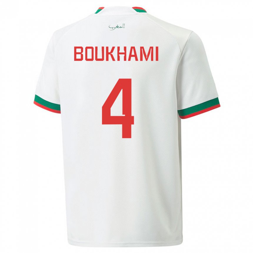 Damen Marokkanische Siham Boukhami #4 Weiß Auswärtstrikot Trikot 22-24 T-shirt Österreich