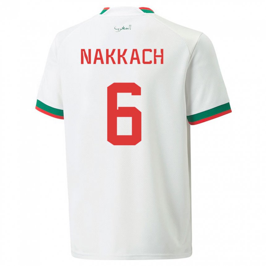 Damen Marokkanische Elodie Nakkach #6 Weiß Auswärtstrikot Trikot 22-24 T-shirt Österreich