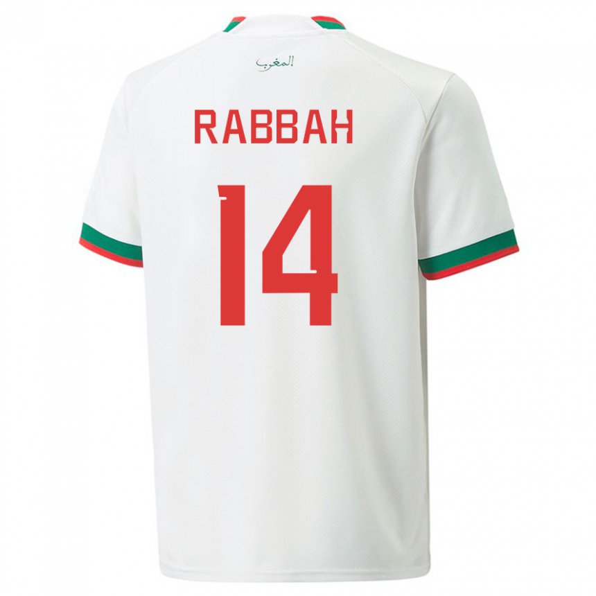 Damen Marokkanische Aziza Rabbah #14 Weiß Auswärtstrikot Trikot 22-24 T-shirt Österreich