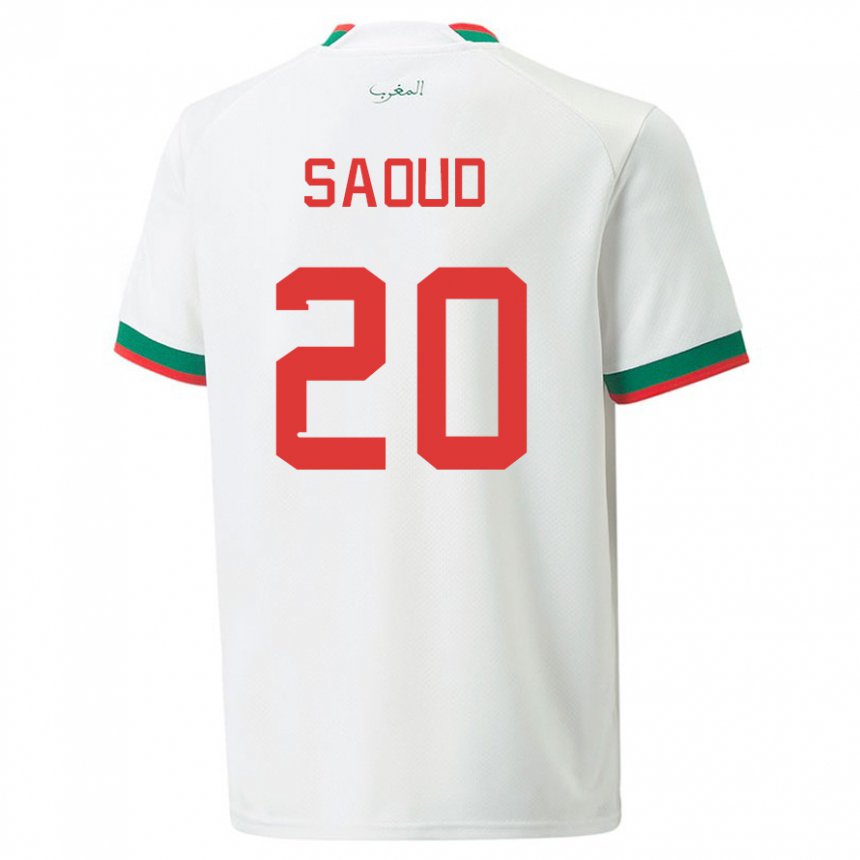 Damen Marokkanische Imane Saoud #20 Weiß Auswärtstrikot Trikot 22-24 T-shirt Österreich