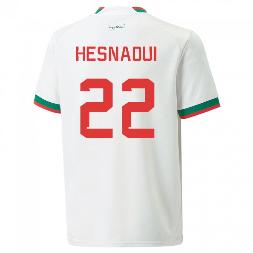 Damen Marokkanische Hind Hesnaoui #22 Weiß Auswärtstrikot Trikot 22-24 T-shirt Österreich