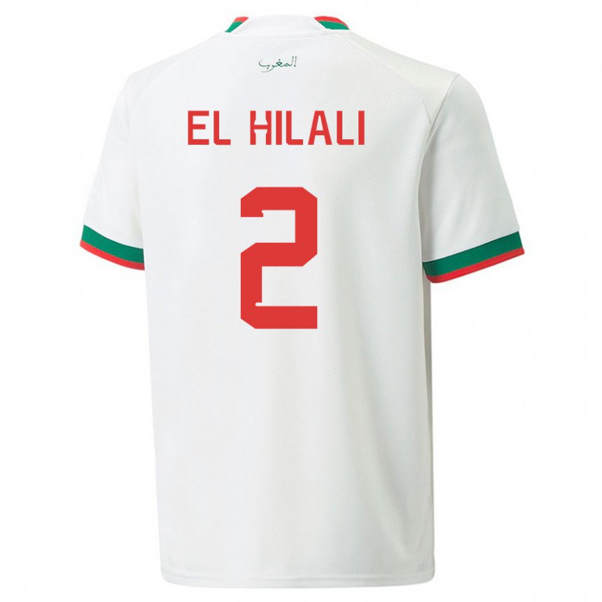Damen Marokkanische Omar El Hilali #2 Weiß Auswärtstrikot Trikot 22-24 T-shirt Österreich