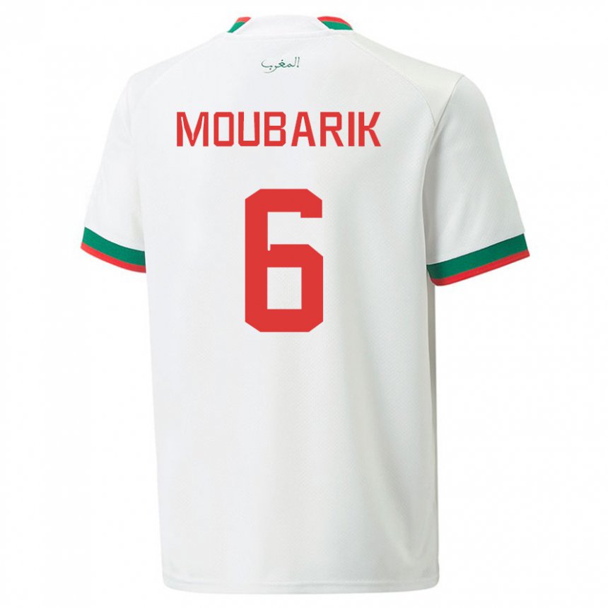 Damen Marokkanische El Mehdi Moubarik #6 Weiß Auswärtstrikot Trikot 22-24 T-shirt Österreich