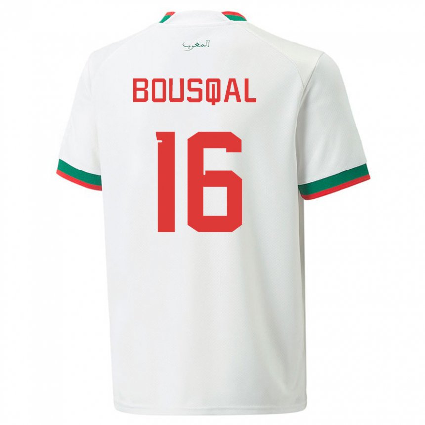 Damen Marokkanische Hamza Bousqal #16 Weiß Auswärtstrikot Trikot 22-24 T-shirt Österreich