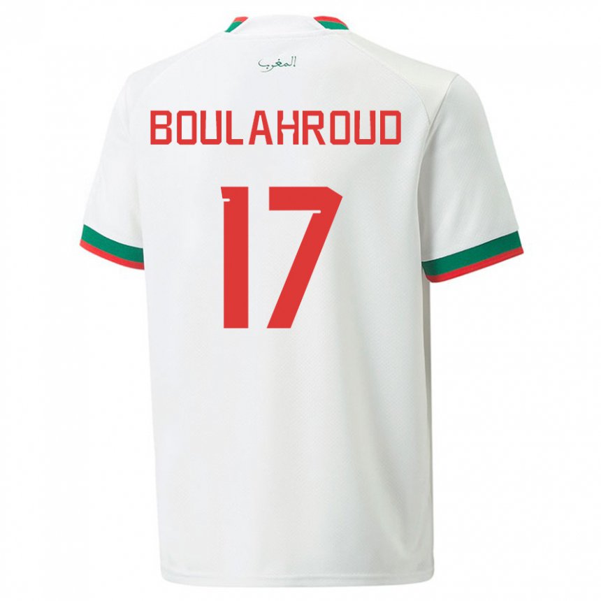 Damen Marokkanische Charaf Eddine Boulahroud #17 Weiß Auswärtstrikot Trikot 22-24 T-shirt Österreich