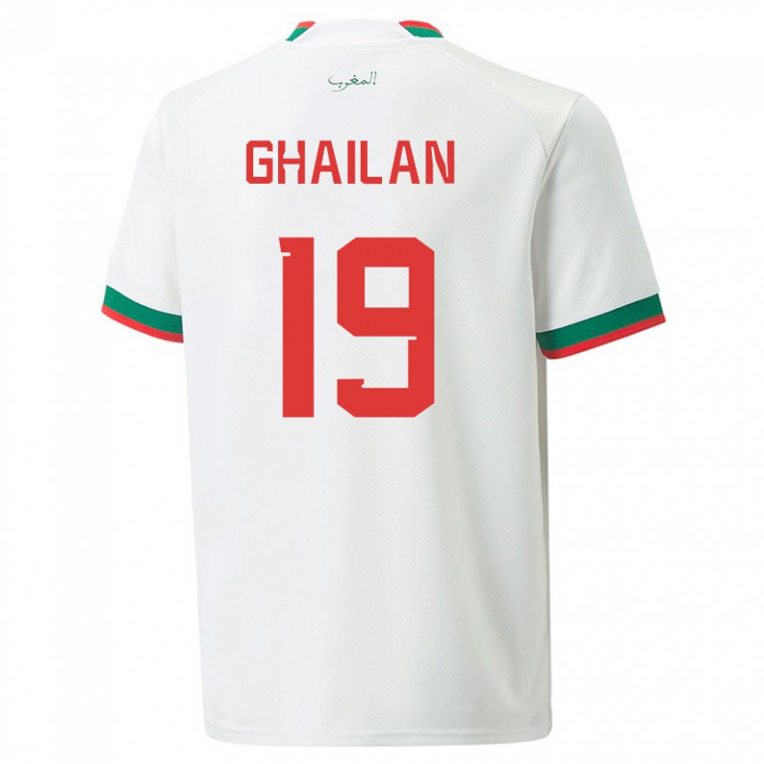 Damen Marokkanische Zacarias Ghailan #19 Weiß Auswärtstrikot Trikot 22-24 T-shirt Österreich