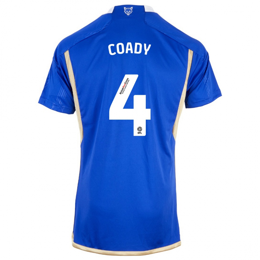 Kinder Conor Coady #4 Blau Heimtrikot Trikot 2023/24 T-Shirt Österreich