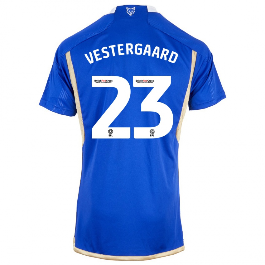 Kinder Jannik Vestergaard #23 Blau Heimtrikot Trikot 2023/24 T-Shirt Österreich