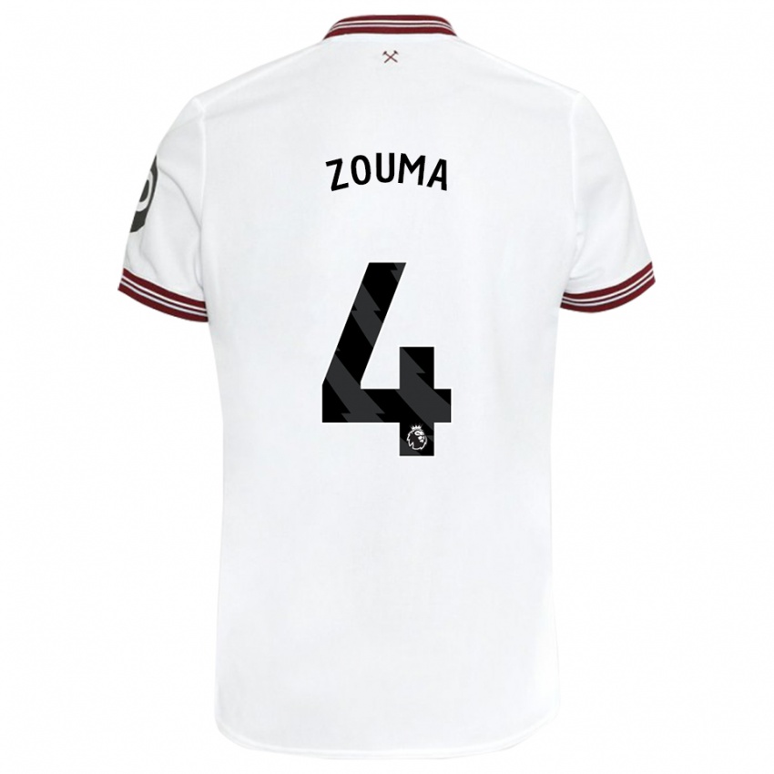 Kinder Kurt Zouma #4 Weiß Auswärtstrikot Trikot 2023/24 T-Shirt Österreich