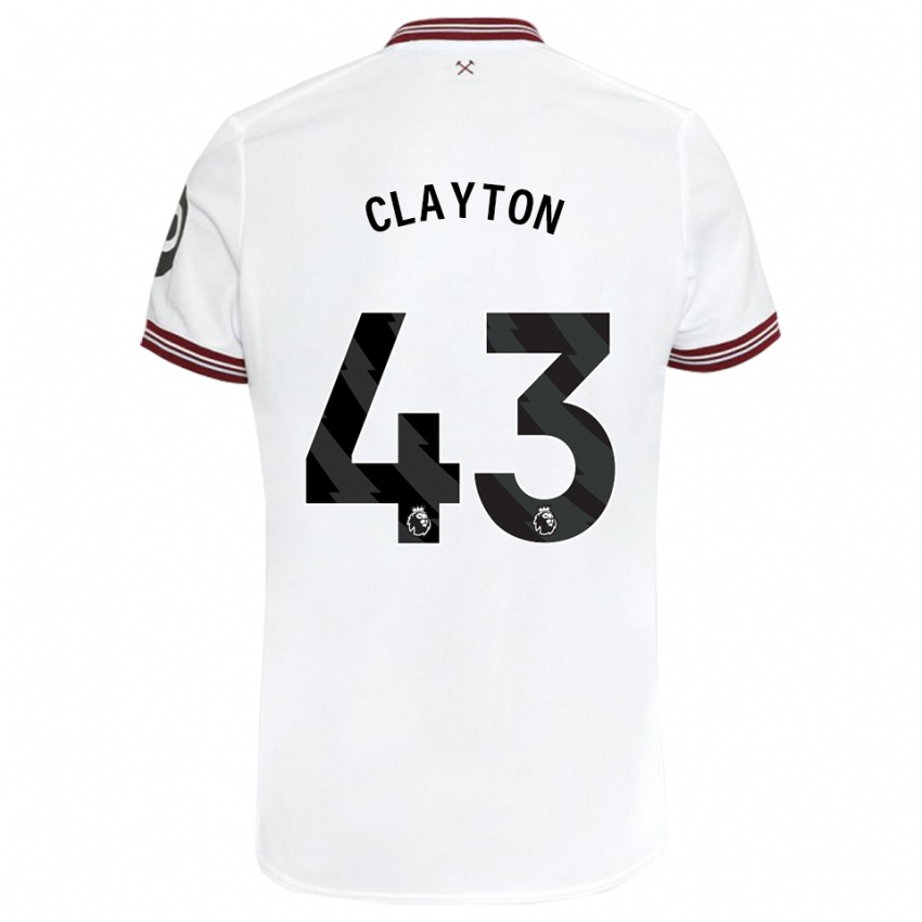 Kinder Regan Clayton #43 Weiß Auswärtstrikot Trikot 2023/24 T-Shirt Österreich