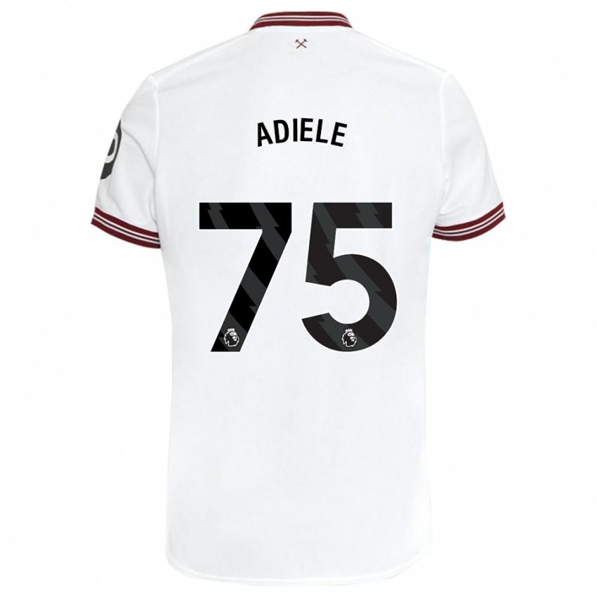 Kinder Emeka Adiele #75 Weiß Auswärtstrikot Trikot 2023/24 T-Shirt Österreich