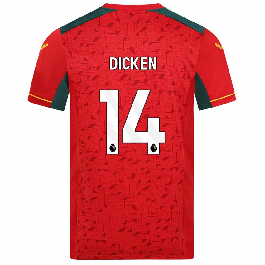 Kinder Amy Dicken #14 Rot Auswärtstrikot Trikot 2023/24 T-Shirt Österreich