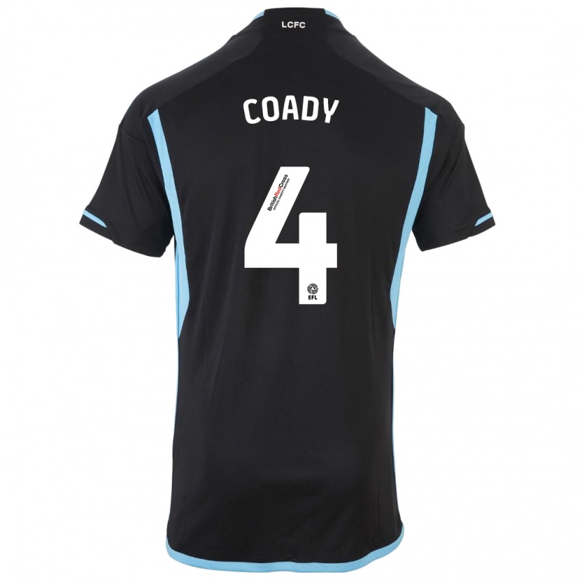 Kinder Conor Coady #4 Schwarz Auswärtstrikot Trikot 2023/24 T-Shirt Österreich