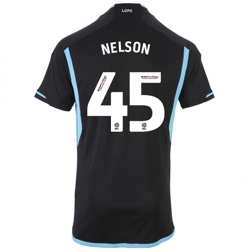 Kinder Ben Nelson #45 Schwarz Auswärtstrikot Trikot 2023/24 T-Shirt Österreich