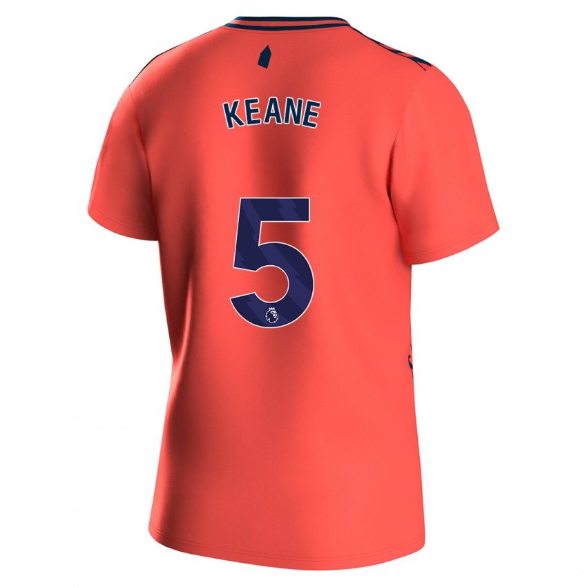 Kinder Michael Keane #5 Koralle Auswärtstrikot Trikot 2023/24 T-Shirt Österreich
