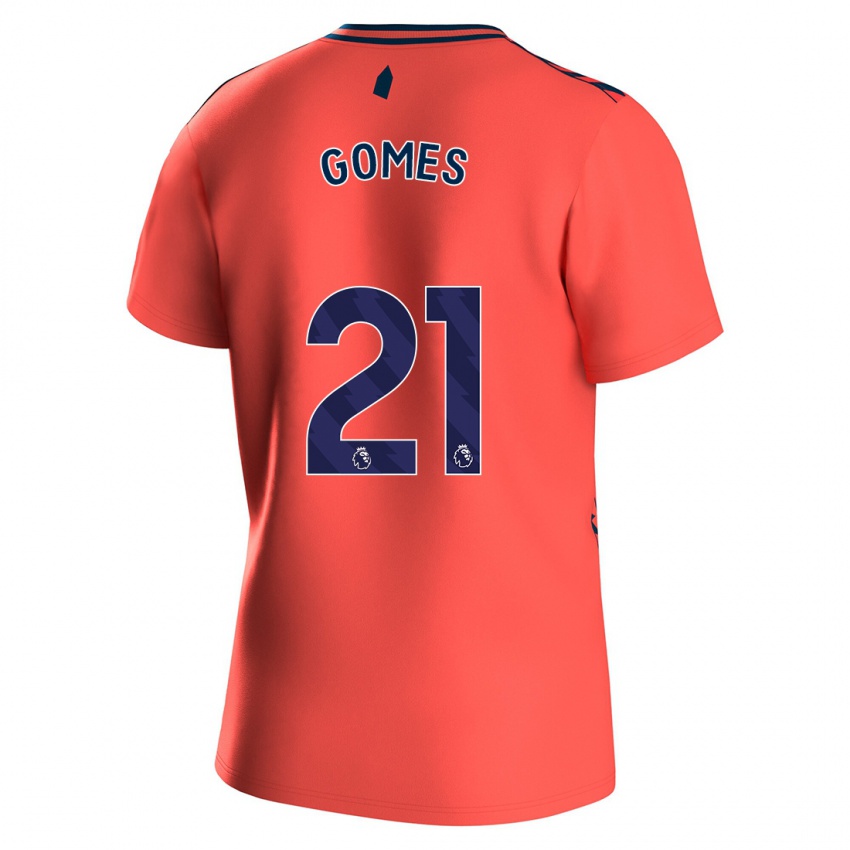 Kinder André Gomes #21 Koralle Auswärtstrikot Trikot 2023/24 T-Shirt Österreich