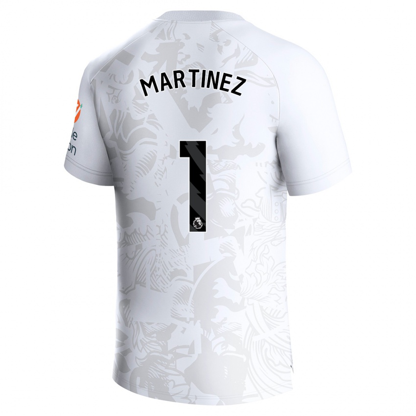 Kinder Emiliano Martínez #1 Weiß Auswärtstrikot Trikot 2023/24 T-Shirt Österreich