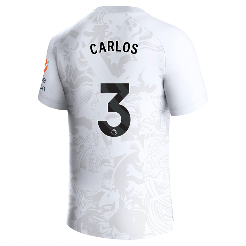 Kinder Diego Carlos #3 Weiß Auswärtstrikot Trikot 2023/24 T-Shirt Österreich