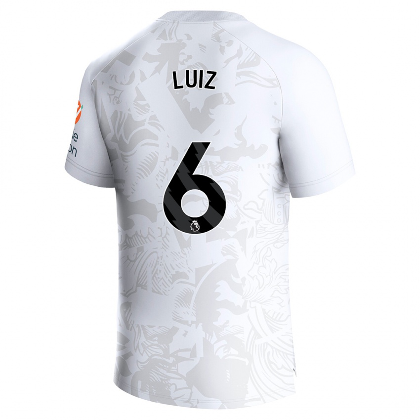 Kinder Douglas Luiz #6 Weiß Auswärtstrikot Trikot 2023/24 T-Shirt Österreich