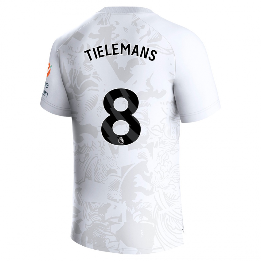 Kinder Youri Tielemans #8 Weiß Auswärtstrikot Trikot 2023/24 T-Shirt Österreich