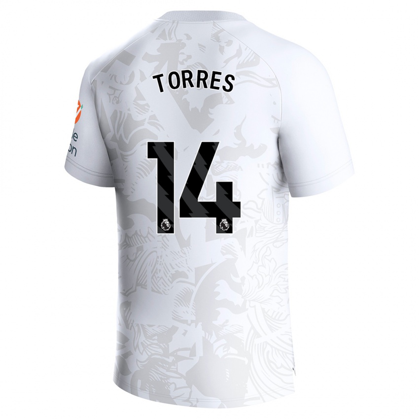 Kinder Pau Torres #14 Weiß Auswärtstrikot Trikot 2023/24 T-Shirt Österreich