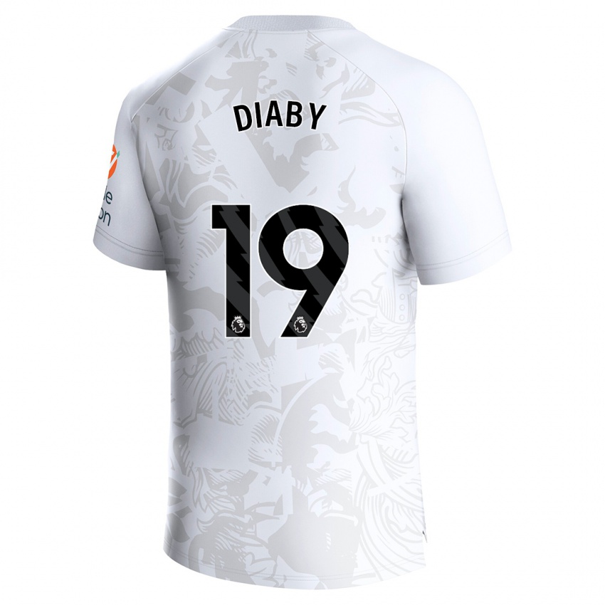Kinder Moussa Diaby #19 Weiß Auswärtstrikot Trikot 2023/24 T-Shirt Österreich