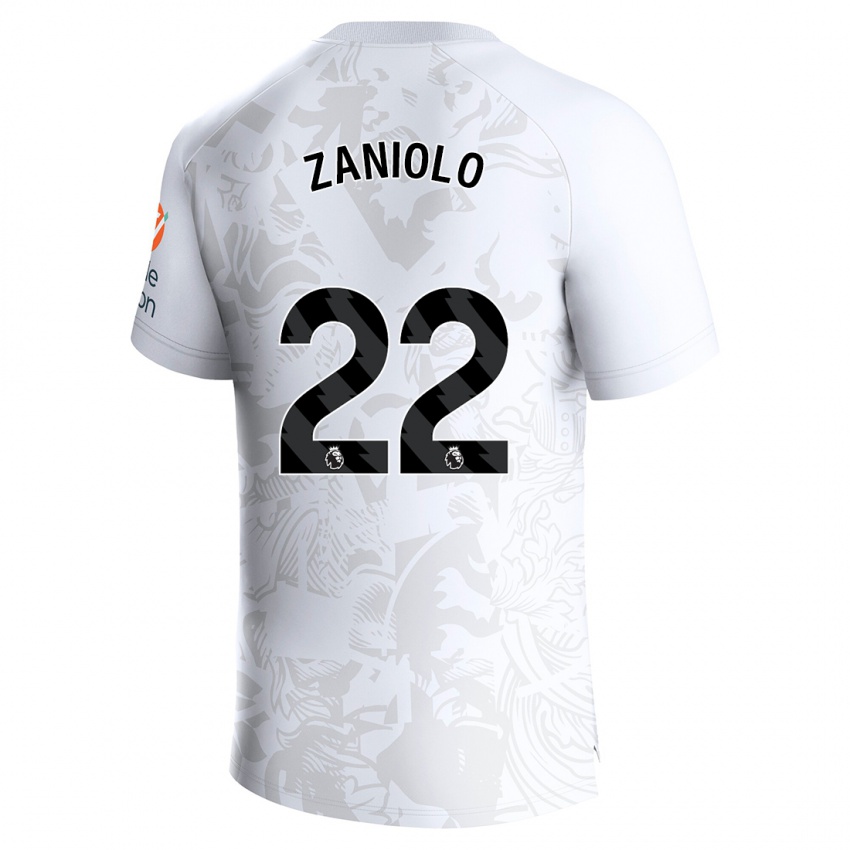 Kinder Nicolo Zaniolo #22 Weiß Auswärtstrikot Trikot 2023/24 T-Shirt Österreich