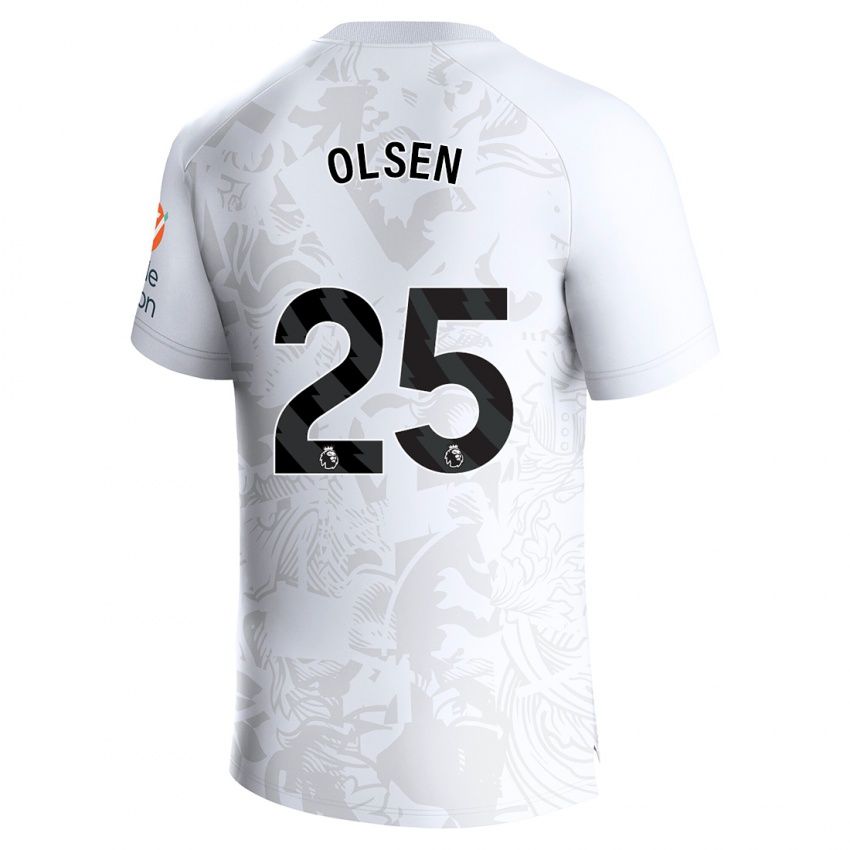 Kinder Robin Olsen #25 Weiß Auswärtstrikot Trikot 2023/24 T-Shirt Österreich