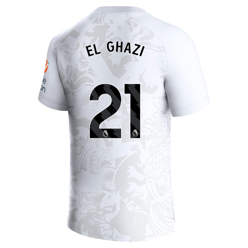 Kinder Anwar El Ghazi #21 Weiß Auswärtstrikot Trikot 2023/24 T-Shirt Österreich