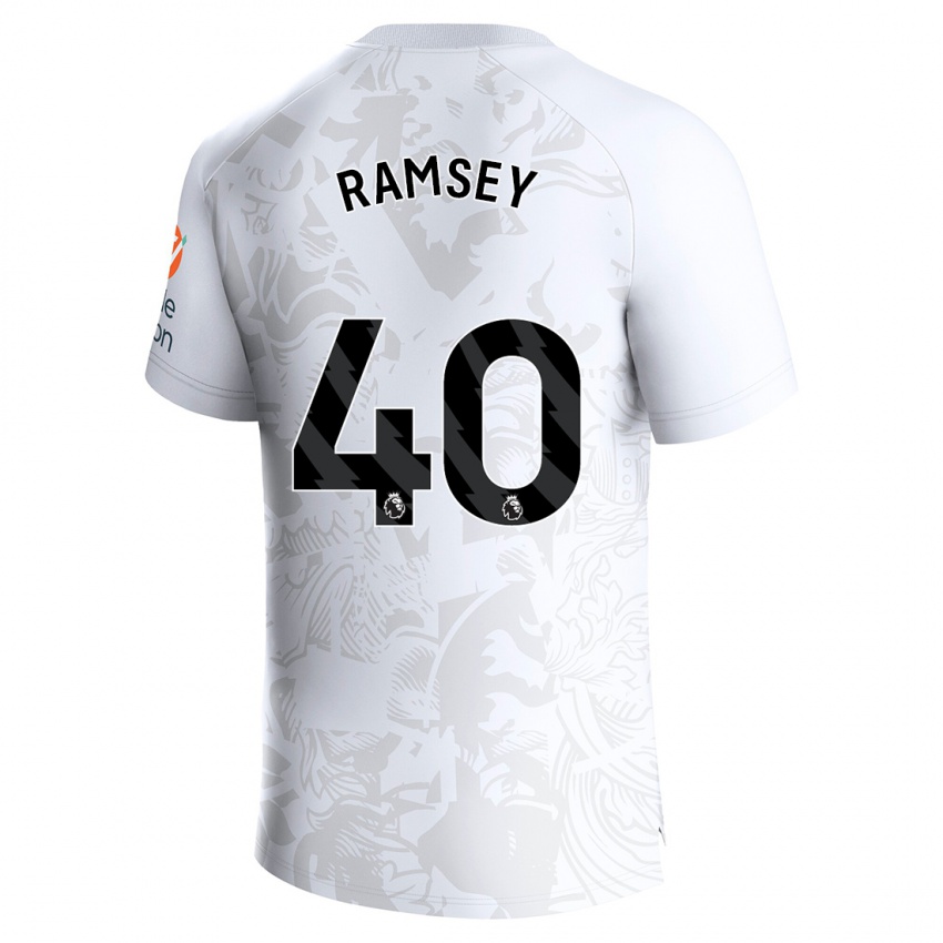 Kinder Aaron Ramsey #40 Weiß Auswärtstrikot Trikot 2023/24 T-Shirt Österreich
