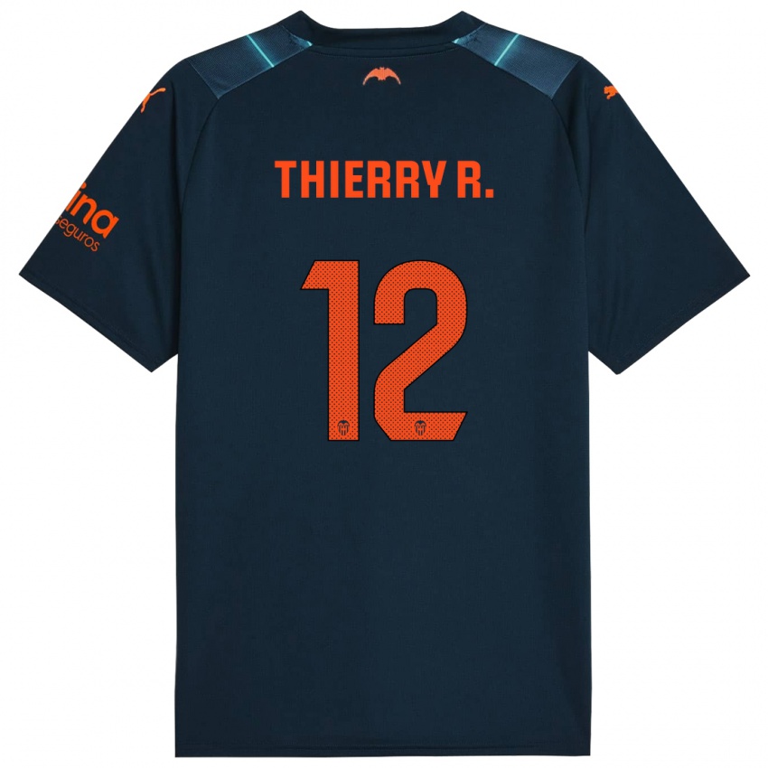 Kinder Thierry Correia #12 Marineblau Auswärtstrikot Trikot 2023/24 T-Shirt Österreich