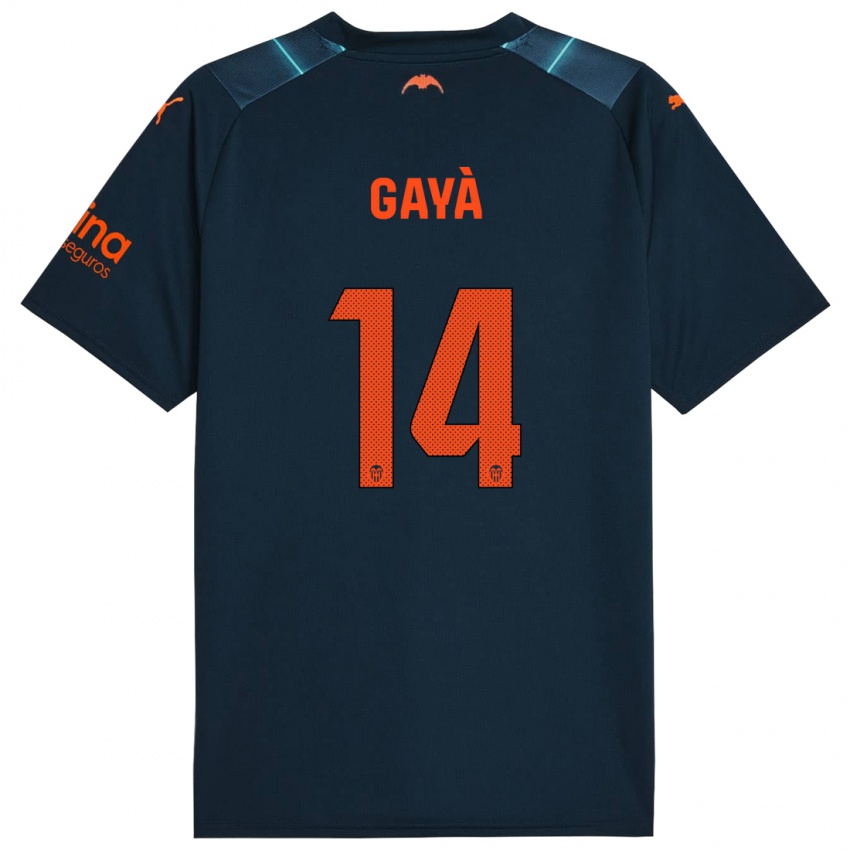 Kinder Jose Gaya #14 Marineblau Auswärtstrikot Trikot 2023/24 T-Shirt Österreich