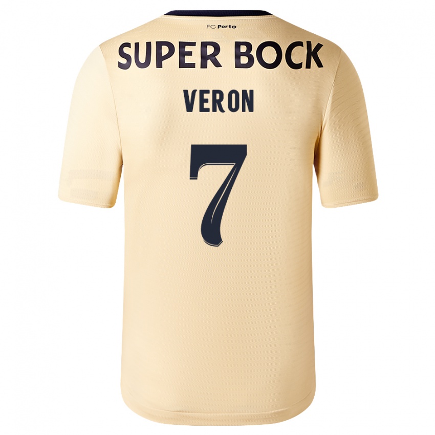 Kinder Gabriel Veron #7 Beige-Gold Auswärtstrikot Trikot 2023/24 T-Shirt Österreich