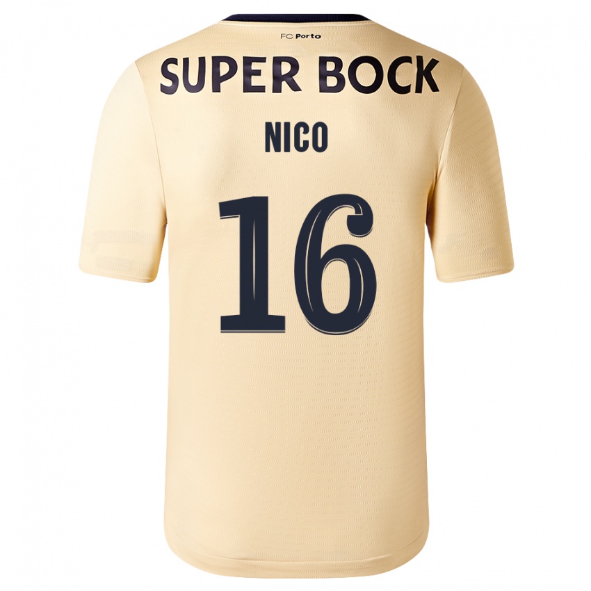 Kinder Nico Gonzalez #16 Beige-Gold Auswärtstrikot Trikot 2023/24 T-Shirt Österreich