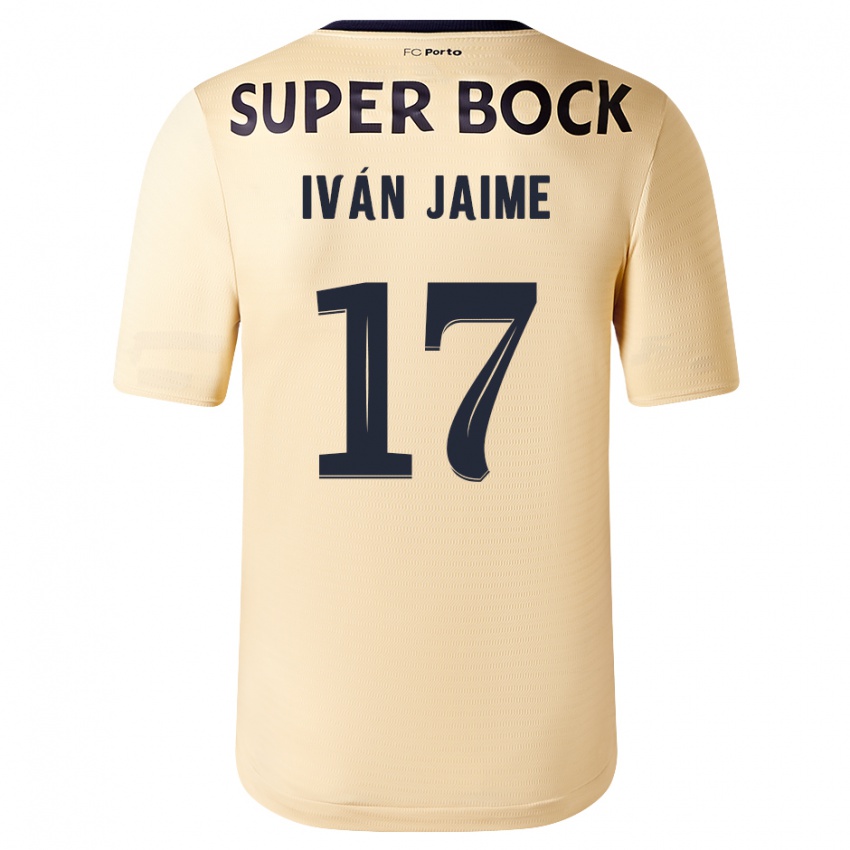 Kinder Iván Jaime #17 Beige-Gold Auswärtstrikot Trikot 2023/24 T-Shirt Österreich