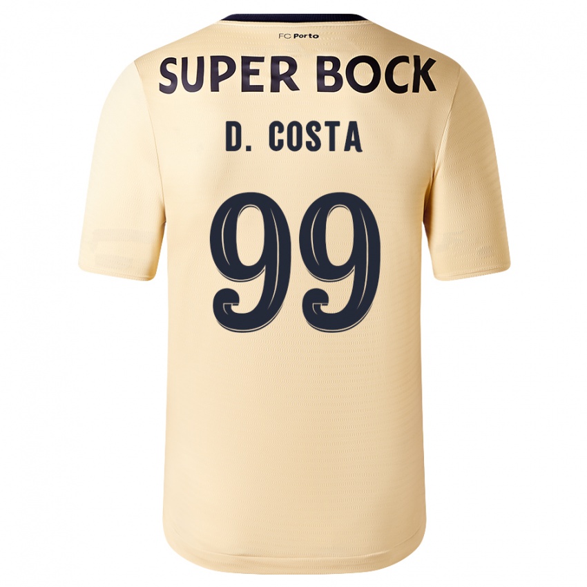 Kinder Diogo Costa #99 Beige-Gold Auswärtstrikot Trikot 2023/24 T-Shirt Österreich
