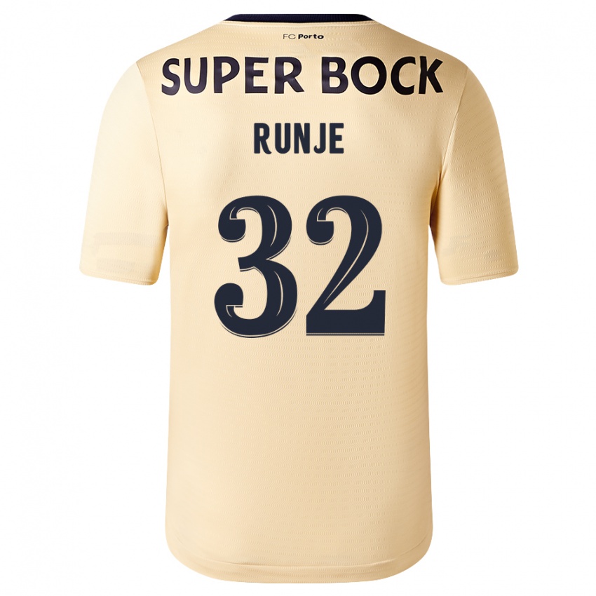Kinder Roko Runje #32 Beige-Gold Auswärtstrikot Trikot 2023/24 T-Shirt Österreich