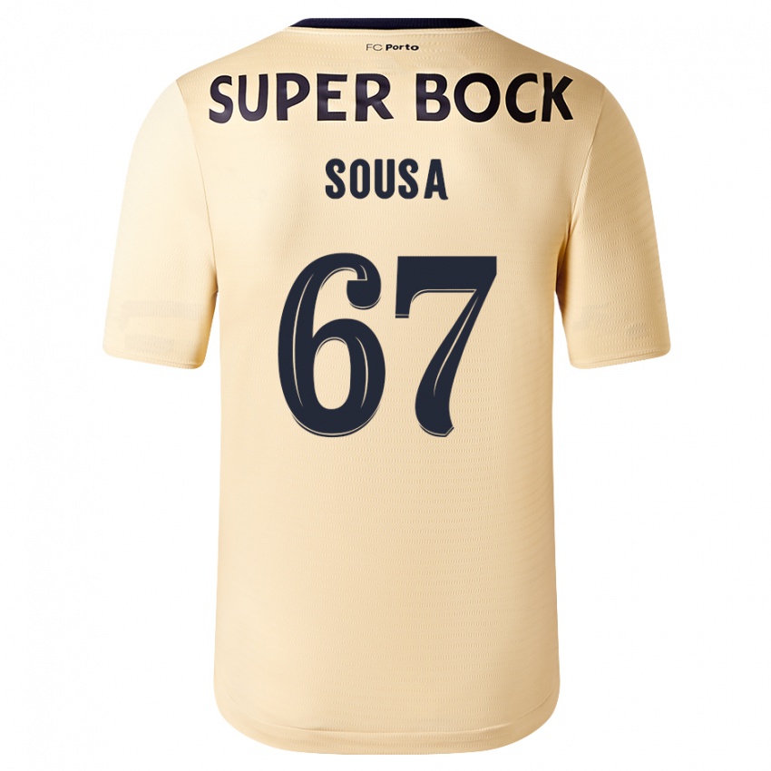 Kinder Vasco Sousa #67 Beige-Gold Auswärtstrikot Trikot 2023/24 T-Shirt Österreich