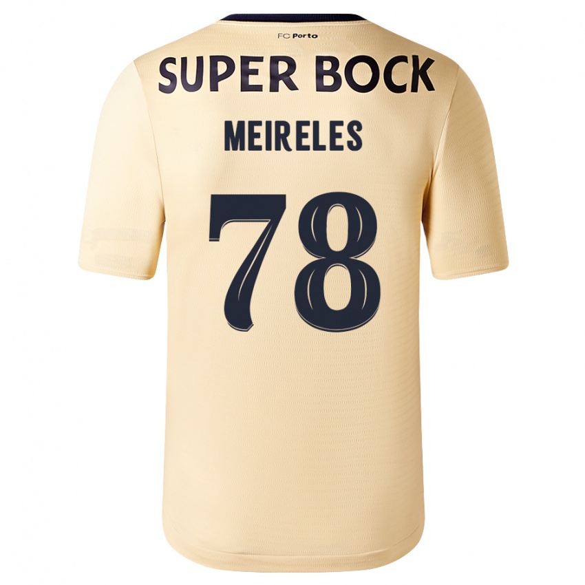 Kinder Jorge Meireles #78 Beige-Gold Auswärtstrikot Trikot 2023/24 T-Shirt Österreich