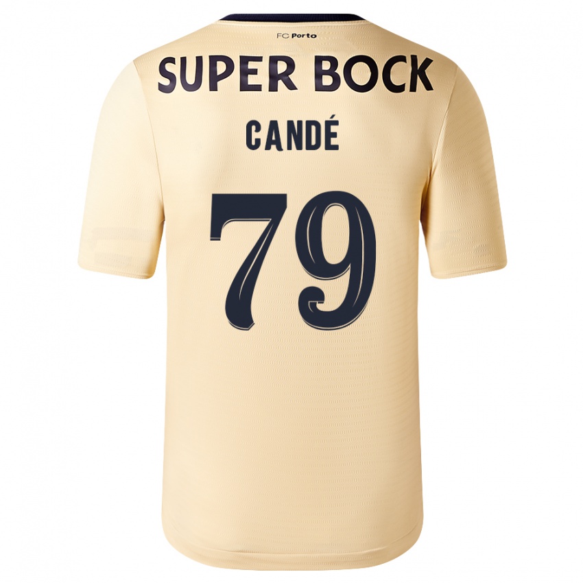 Kinder Umaro Candé #79 Beige-Gold Auswärtstrikot Trikot 2023/24 T-Shirt Österreich