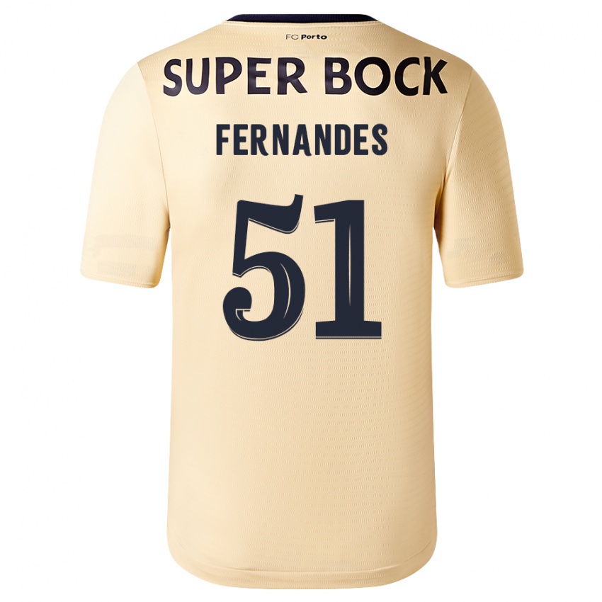 Kinder Diogo Fernandes #51 Beige-Gold Auswärtstrikot Trikot 2023/24 T-Shirt Österreich