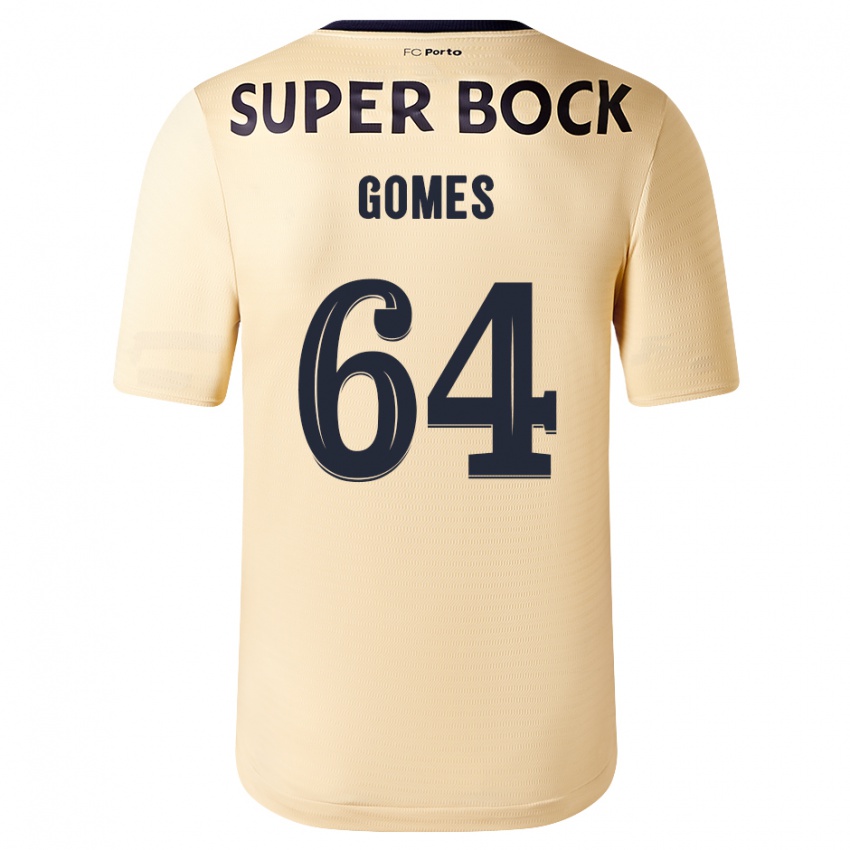 Kinder Luís Gomes #64 Beige-Gold Auswärtstrikot Trikot 2023/24 T-Shirt Österreich