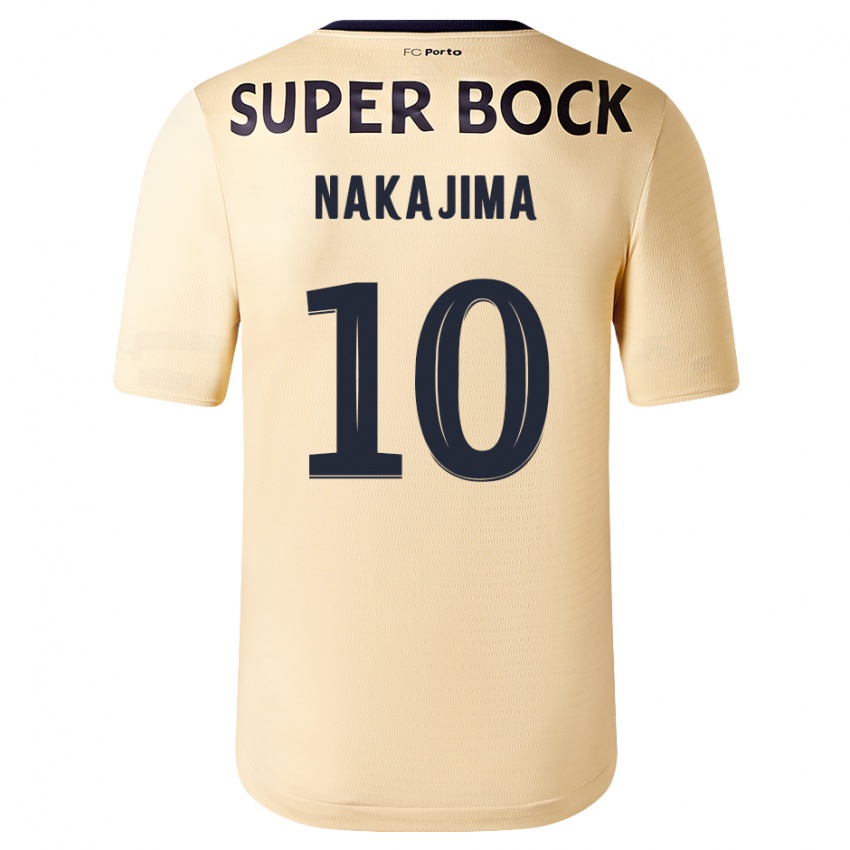Kinder Shoya Nakajima #10 Beige-Gold Auswärtstrikot Trikot 2023/24 T-Shirt Österreich