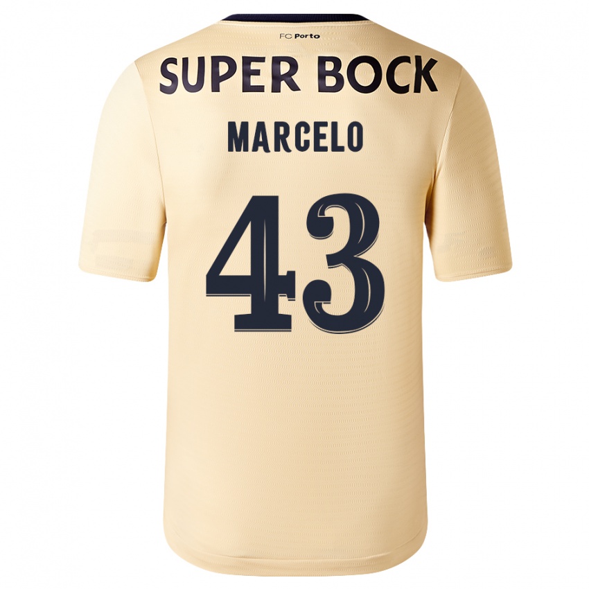 Kinder Joao Marcelo #43 Beige-Gold Auswärtstrikot Trikot 2023/24 T-Shirt Österreich