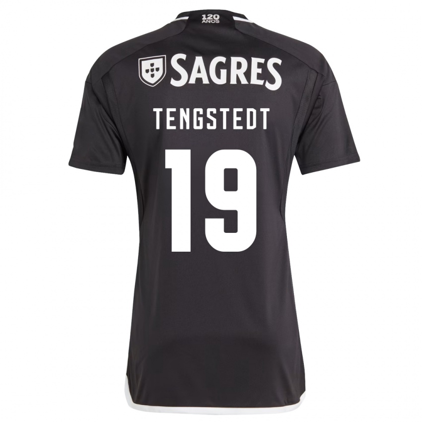 Kinder Casper Tengstedt #19 Schwarz Auswärtstrikot Trikot 2023/24 T-Shirt Österreich