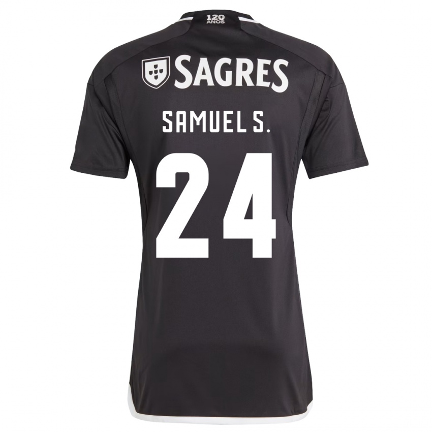 Kinder Samuel Soares #24 Schwarz Auswärtstrikot Trikot 2023/24 T-Shirt Österreich