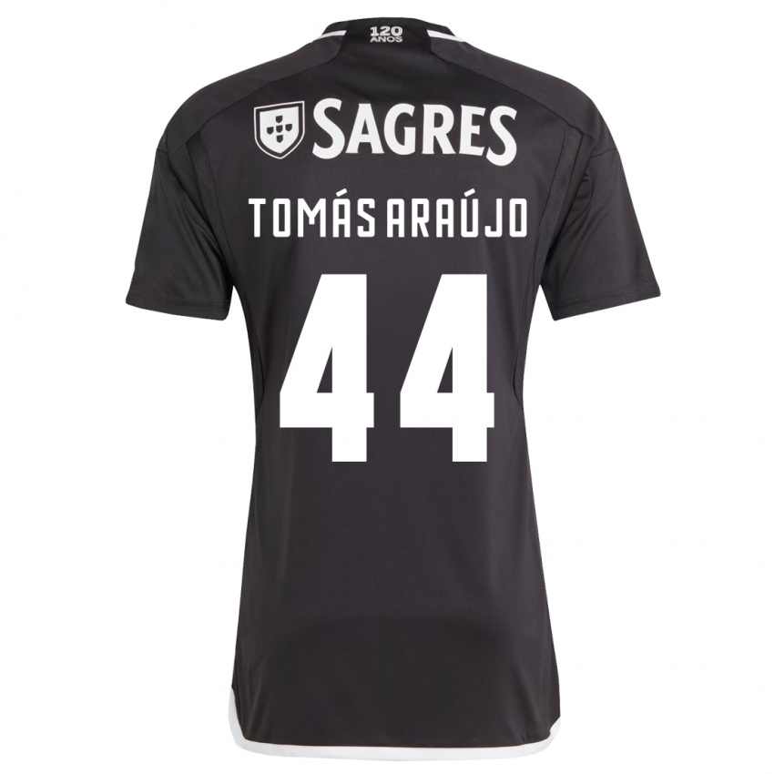 Kinder Tomás Araújo #44 Schwarz Auswärtstrikot Trikot 2023/24 T-Shirt Österreich